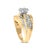 14K Yellow Gold 2-1/3 Cttw Diamond Cluster Channel Set Chevron Shaped Engagement Ring (H-I Color, SI1-SI2 Clarity) - Ring Size 9 For Sale - Image 4 of 7