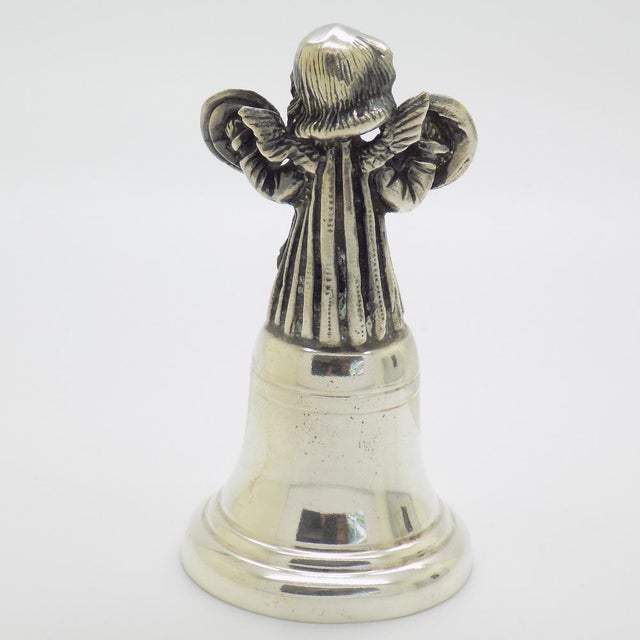 Vintage Italian Silver Brandimarte Silversmith Angel with Instrument Bell, Florence, 1980s For Sale - Image 4 of 15
