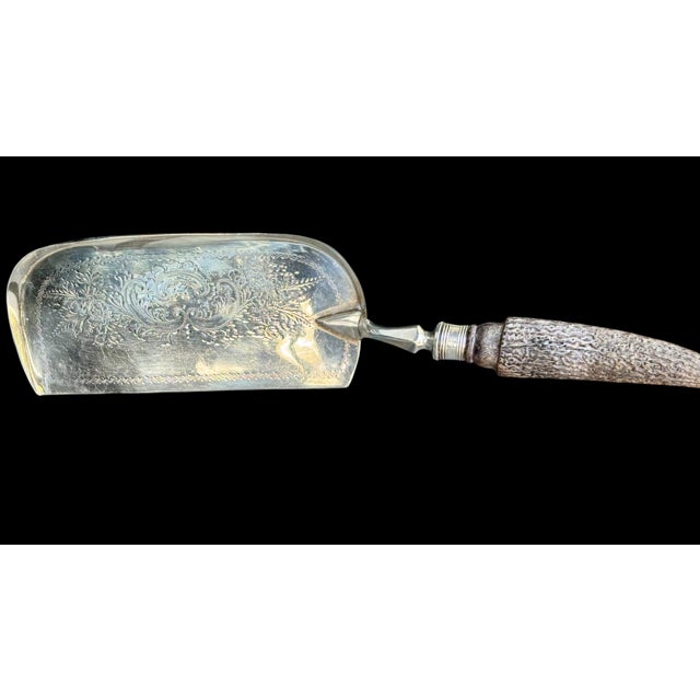 Early 20th Century Antique Harrison Fisher & Co English Silver-Plated Crumb Scoop For Sale - Image 5 of 7