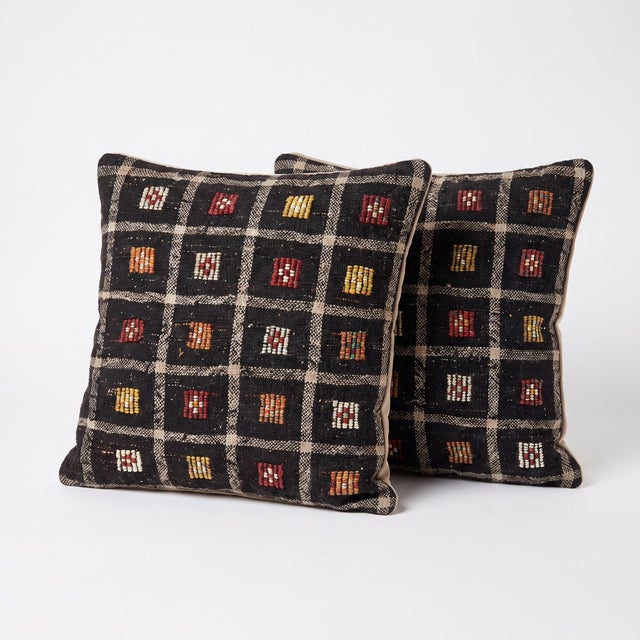 This beautiful 24'' x 24'' pillow cover set was made from authentic Turkish Kilim pieces. Bright colors of wool adorn the...