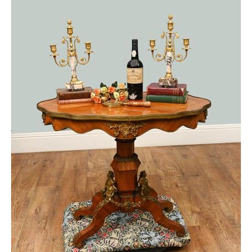 Antique French Napoleon III Centre Table in Kingwood, 1870 For Sale - Image 15 of 15
