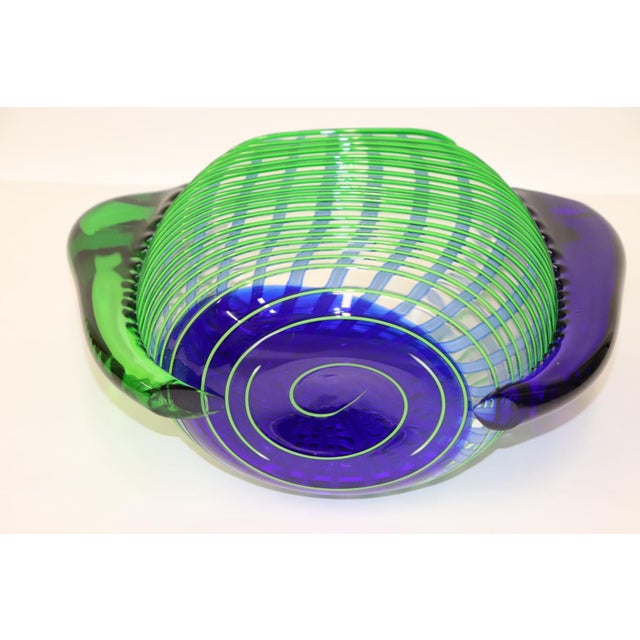 Mid-Century Modern Green and Blue Murano Glass Vase For Sale - Image 12 of 13