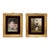 19th Century Pair Italian Porcelain Plaques on Gilt Frames With Red Velvet Mats For Sale