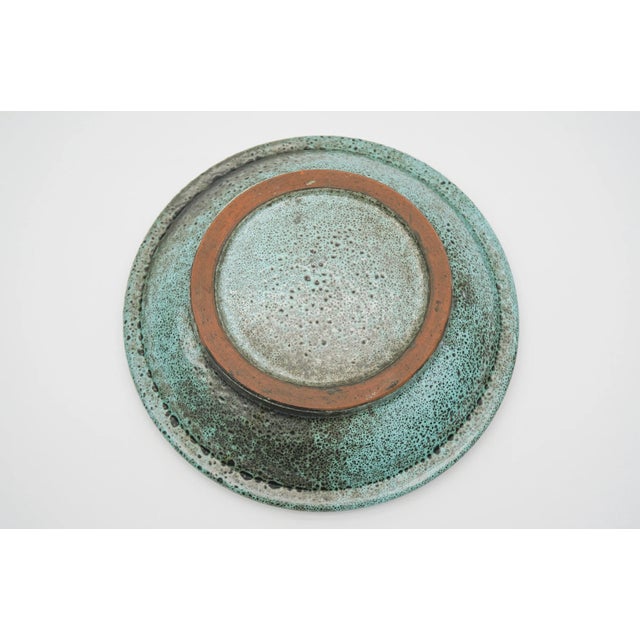 Round Green Studio Ceramic Plate by Wilhelm & Elly Kuch, Germany, 1960s For Sale - Image 4 of 7