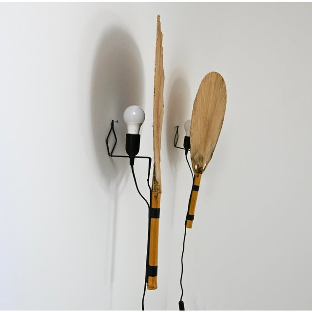 Wood Uchiwa Wall Lamps by Ingo Maurer for M Design, 1970s, Set of 2 For Sale - Image 7 of 15