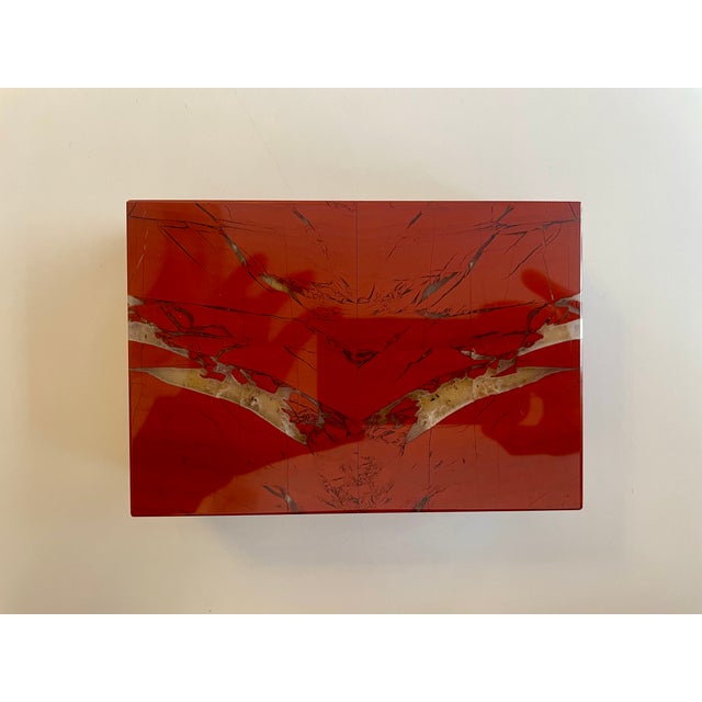 Red Handcrafted Jasper Box with Quartz Inclusions, 1950 For Sale - Image 8 of 13