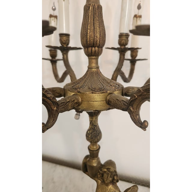 Monumental Brass Figural Maiden 13-Light Candelabrum, Circa 1960s For Sale - Image 11 of 18