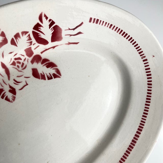 Red Atlantic Oval Platter from Digoin-Sarreguemines, 1950s-1970s For Sale - Image 8 of 10