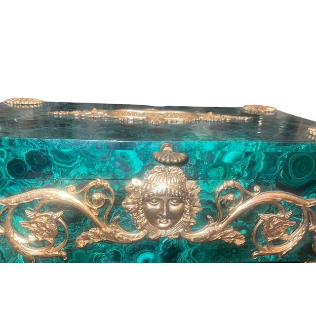 Malachite and Gilt Bronze Decorative Box, Early 20th Century For Sale - Image 4 of 8