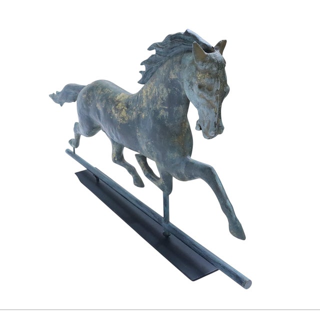 American Antique American Large Gilt Copper Horse Weathervane For Sale - Image 3 of 13