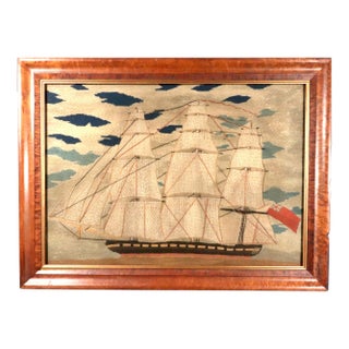 British Sailor's Woolwork of a Tea Clipper Under Sail For Sale