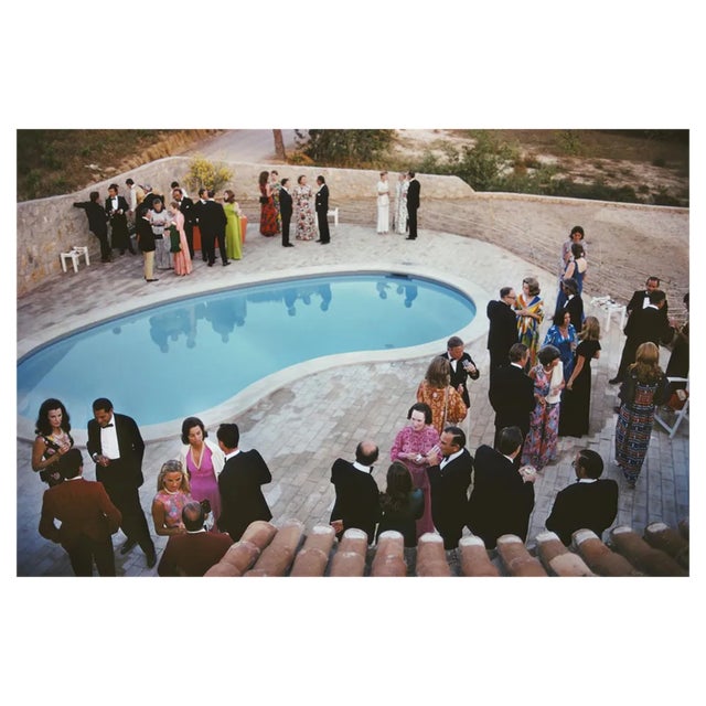 Slim Aarons, Black Tie Poolside, Estate Stamped Photographic Print, 1973 / 2020s For Sale