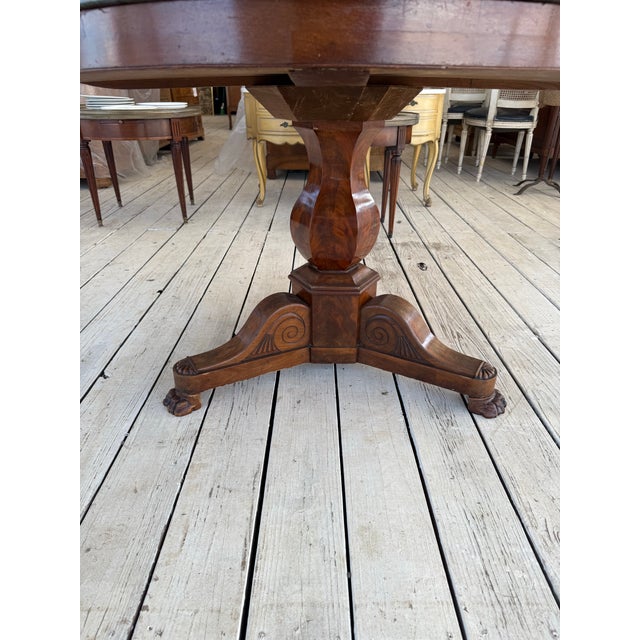 19th Century French Louis Phillippe Burl Walnut Center Table Marble Top For Sale - Image 6 of 12