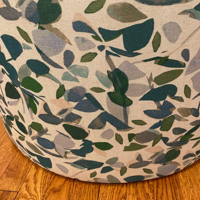 2020s Round Ottoman Upholstered in Imogen Heath For Sale - Image 5 of 8