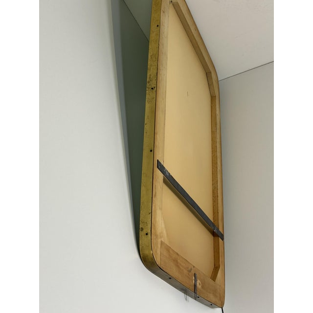 Vintage Brass-Edged Mirror in the style of Giò Ponti, 1950s For Sale - Image 9 of 11
