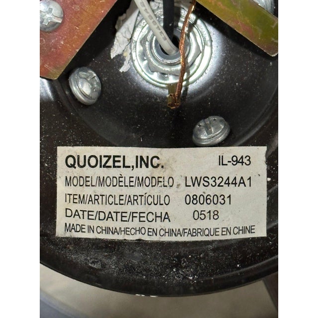Late 20th Century Quoizel Norfolk Industrial Style 3 Light Semi Flush Mount Light For Sale - Image 5 of 7