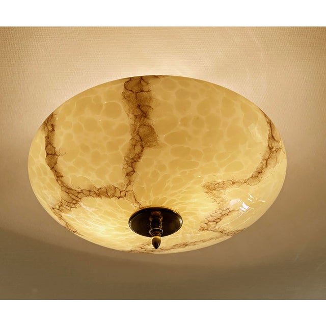 Art Deco Pendant Light in Marble Glass, 1930s For Sale - Image 10 of 17