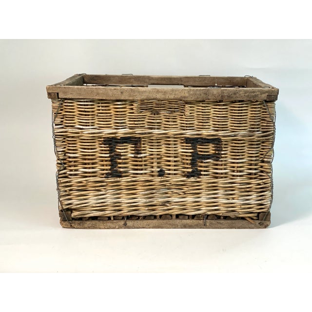 1900s Felix Potin Wicker Wine Crate For Sale - Image 11 of 11