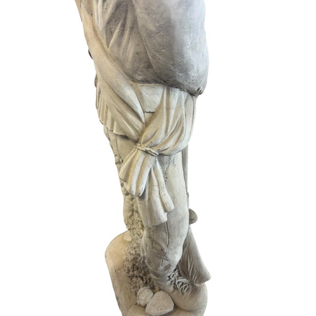 Vintage Cast Stone Civil War Soldier Garden Statue With Rifle, 44” Sculpture For Sale - Image 4 of 9