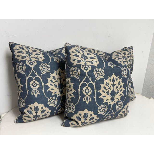 2020s Bespoke Floral Damask Throw Pillows, Set of Three For Sale - Image 5 of 12