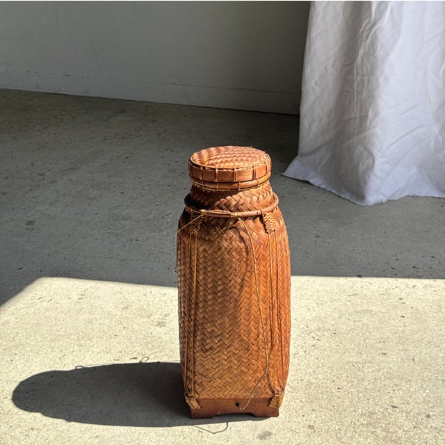 Large Balinese Basket with Drawstrings For Sale - Image 9 of 18