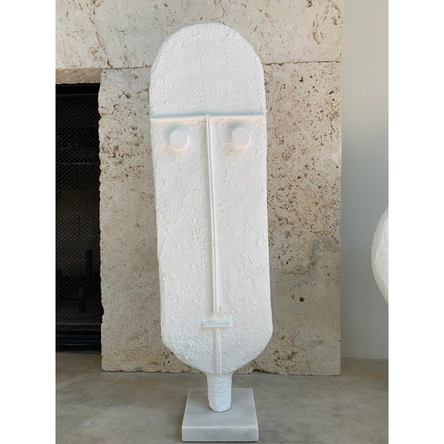 Wood Contemporary Minimalist Modern White Head Sculpture For Sale - Image 7 of 7