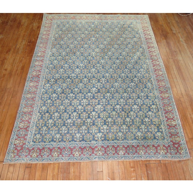 Blue Denim Blue Antique Persian Joshegan Rug, Early 20th Century For Sale - Image 8 of 18