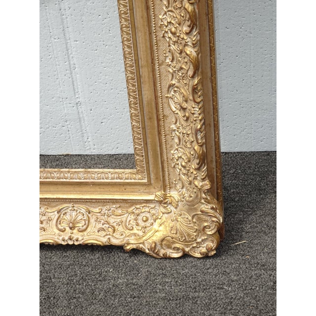 Large Tall 56'x 41 Vintage French Provincial Gold Ornate Picture Frame For Sale - Image 13 of 14