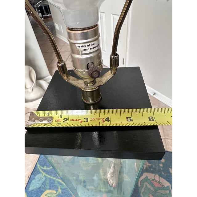 Vintage Hollywood Regency Etched Lily Floor Lamp in the Style of Frederik Raymond For Sale - Image 9 of 10