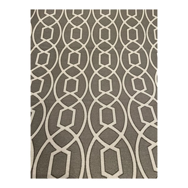 Chaddock Modern Gray and Ivory Trellis Designer Fabric F6175-Meta - 45.5 Yards For Sale