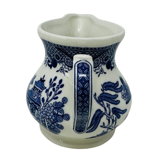 Churchill Vintage Churchill Blue & White Willow Ware Creamer Made in England For Sale - Image 4 of 10