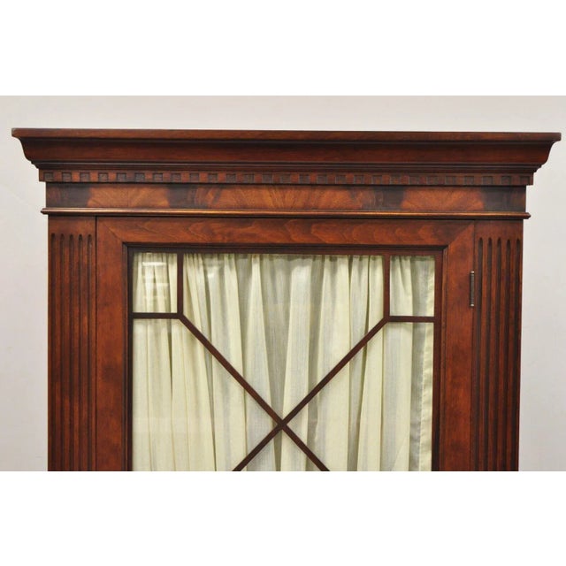 Vintage Georgian Style Mahogany Corner Cabinet China Cabinet With Glass Door For Sale - Image 4 of 12