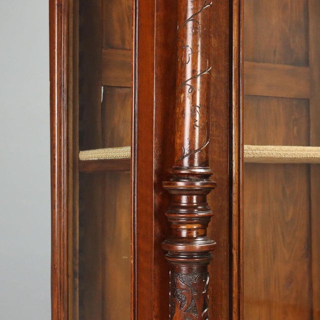Walnut Display Cabinet with Glass Doors For Sale - Image 9 of 13