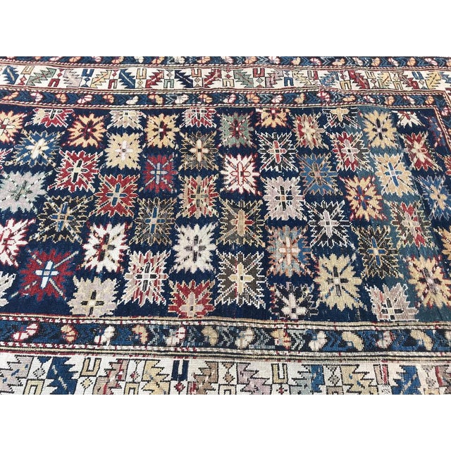 Blue Antique 19th Century Caucasian Chirwan Kouba Rug, 1890s For Sale - Image 8 of 16