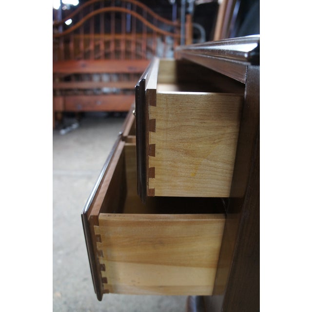 1980 Ethan Allen Georgian Court Cherry Lowboy Console Table Hall Chest 11-9205 For Sale - Image 6 of 14