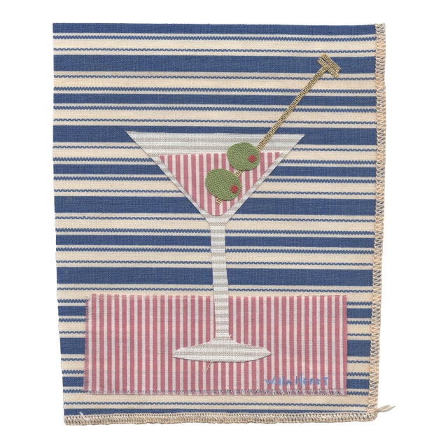 Bridget the Martini by Willa Heart in Brimfield Black Frame, Mini Art Print For Sale