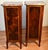 1900s Pair Antique French Louis XV Walnut & Satinwood Marble Top Lingerie Stands For Sale - Image 12 of 12