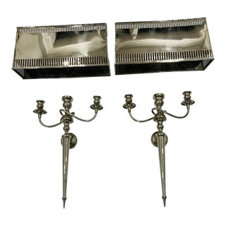 Pair of 1990s Global Views Wall Sconces With Shades For Sale