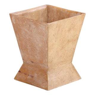 Parchment Covered Waste Basket in the Manner of Jean-Michel Frank For Sale