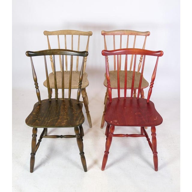 Dining room chairs / stick chairs in both natural, brown and red colors of danish design from farstrup møbelfabrik from...