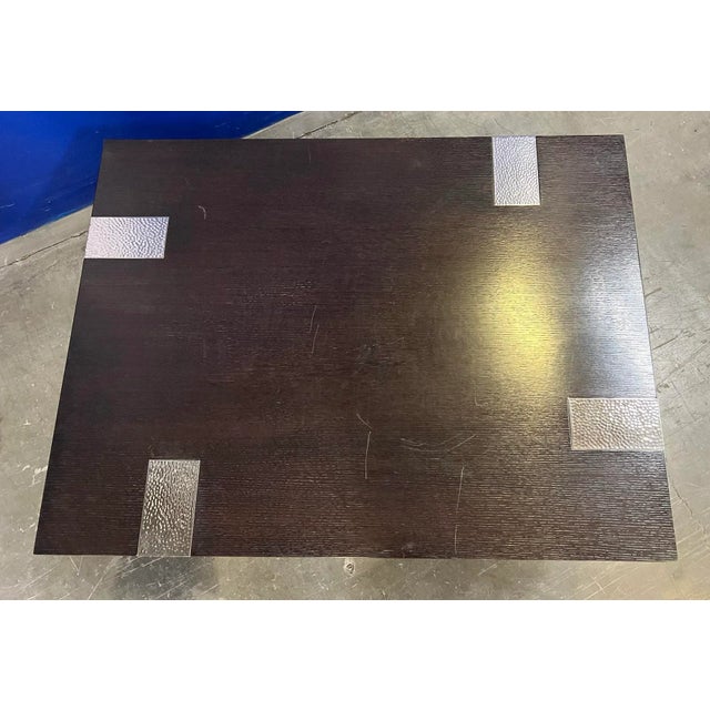 Rift Oak & Nickel Plated Brass Aristide Coffee Table From the Madeline Stuart Collection For Sale - Image 10 of 13