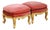 Pair of 19th Century French Louis XV Giltwood Stools With Velvet Cushions For Sale