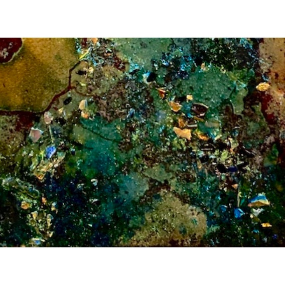 Bottle Green "Garden of Luminescence" Original Painting, Framed For Sale - Image 8 of 8