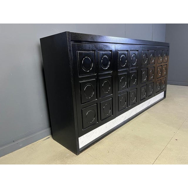 Brutalist Black Credenza, 1970s For Sale - Image 9 of 14