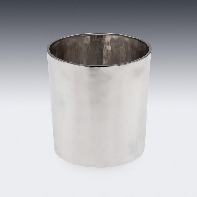 Vintage Italian Silver Ice Bucket and Beakers, Florence, Italy, 1970s, Set of 7 For Sale - Image 6 of 12