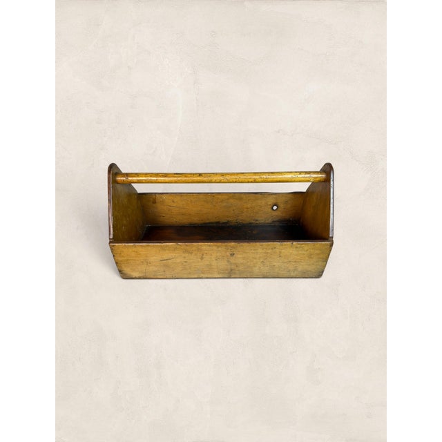 Antique English Pine Carpenter’s Toolbox With Turned Handle For Sale - Image 4 of 8