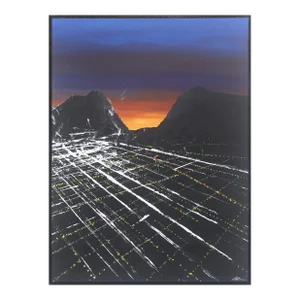 Melrose Sunset Aerial - Urban Landscape Painting Original Artwork by Pete Kasprzak