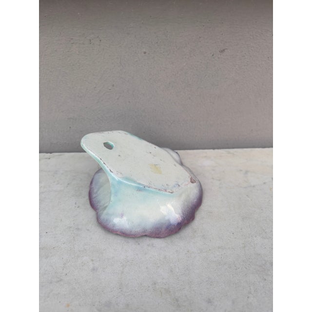 Late 19th Century Majolica Purple Wild Rose Wall Pocket Delphin Massier, Circa 1880 For Sale - Image 5 of 7