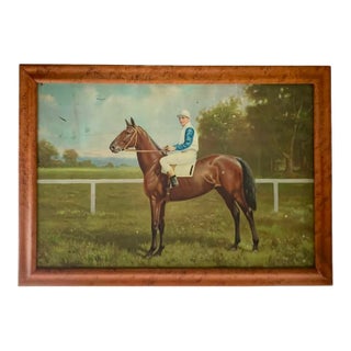 Horse Art by R. Atkinson Fox Vintage Tin Lithograph Rosebud Kentucky Derby Race For Sale