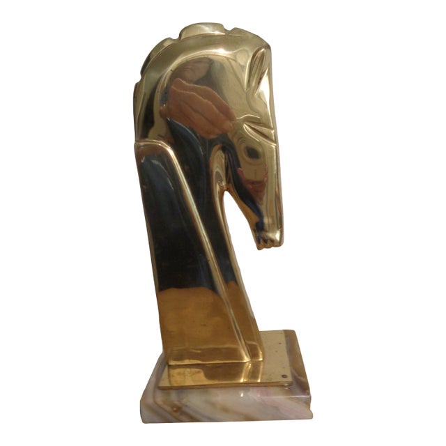 Vintage Hollywood Regency Brass Horse Head For Sale